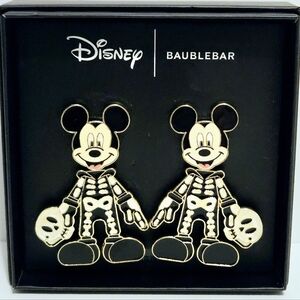 Disney x Baublebar Mickey Mouse glow in the dark skeleton earrings NIB